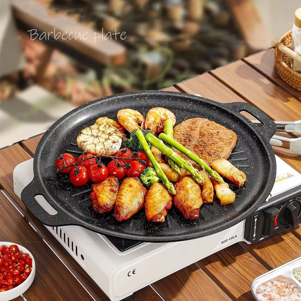 34CM 야외 바베큐 그릴 팬 논스틱 베이킹 트레이 한 - Kitchen Outdoor Camping 리뷰 및 가격