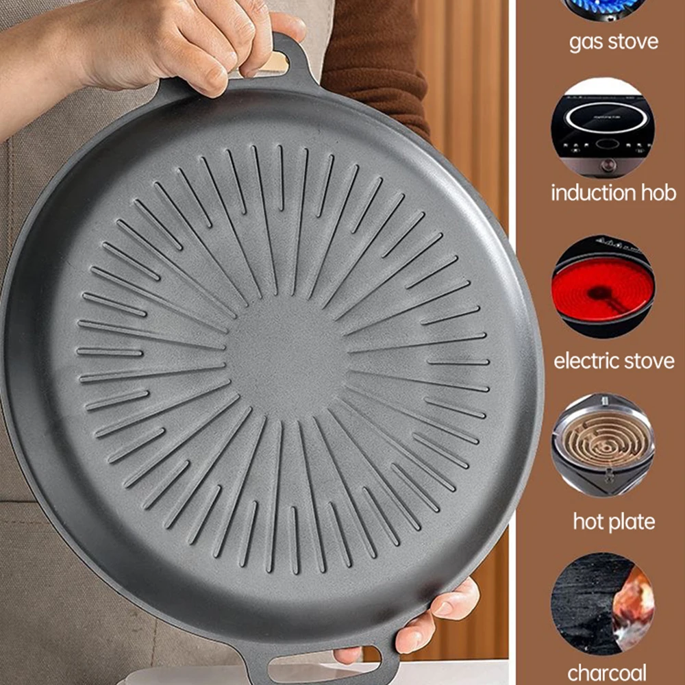 34CM 야외 바베큐 그릴 팬 논스틱 베이킹 트레이 한 - Kitchen Outdoor Camping 리뷰 및 가격