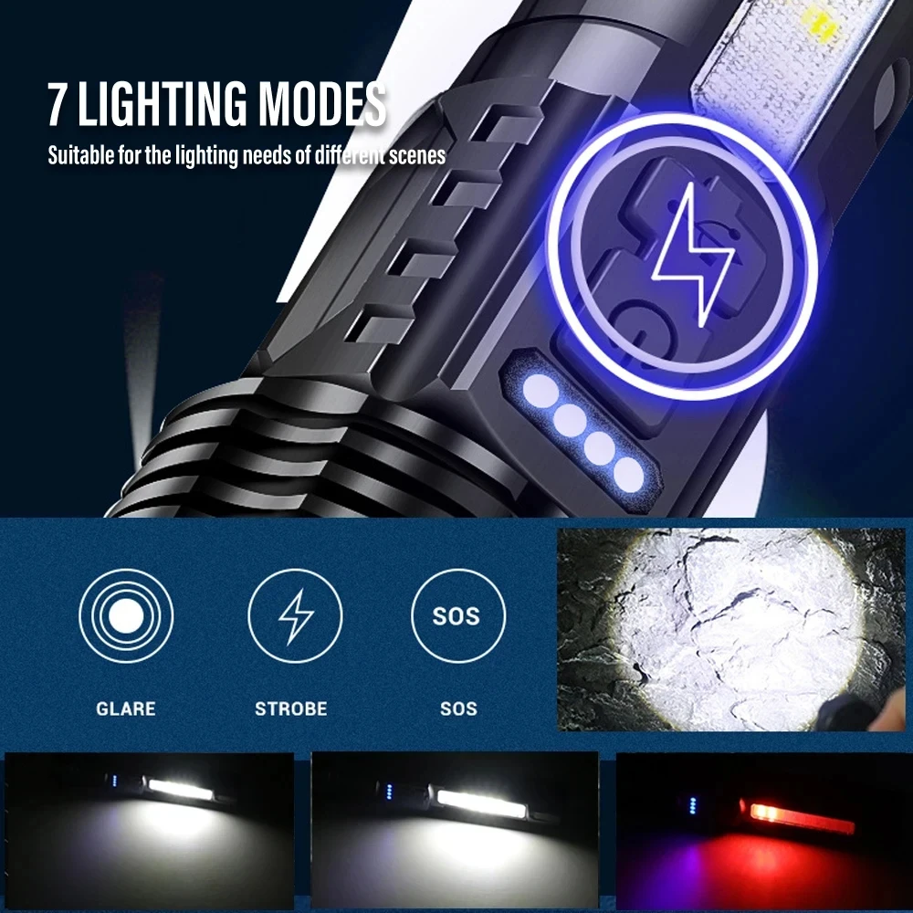 강력한 LED 손전등 충전식 캠핑 라이트(사이드 라이트 - Outdoor Camping And Fishing 리뷰 및 가격