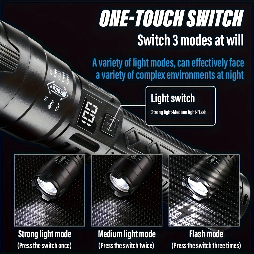고강도 파워 LED 손전등 전술 플래시 라이트 토치 울 - Outdoor Camping And Fishing 리뷰 및 가격