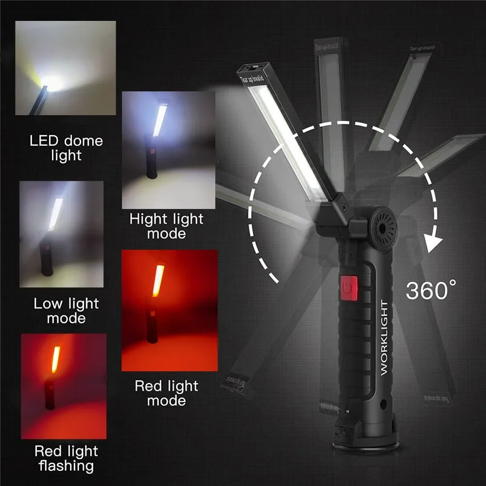 휴대용 COB LED 손전등 USB 충전식 작업 조명  - Outdoor Camping Lights 리뷰 및 가격