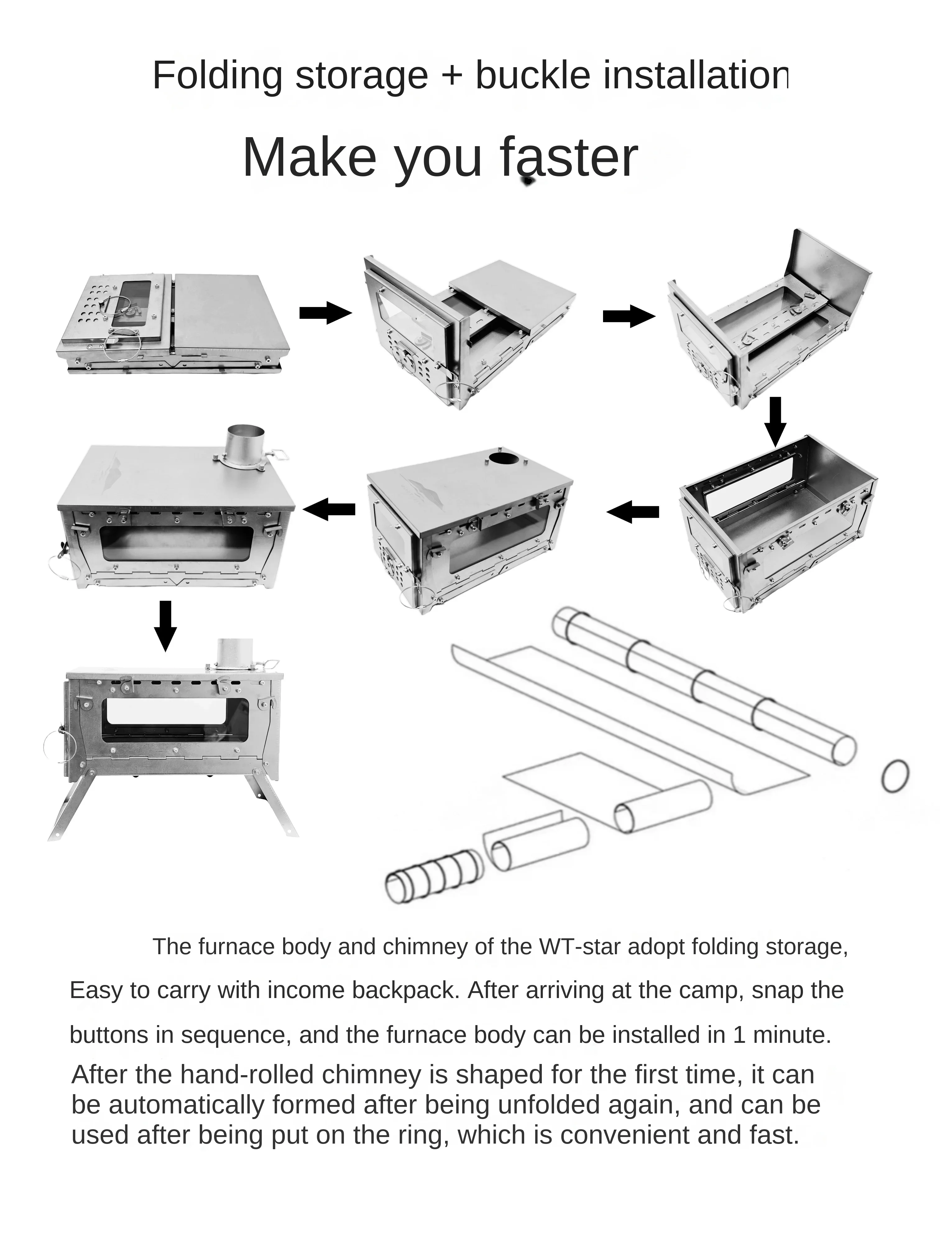 WT 스타 티타늄 합금 접이식 장작 난로, 하이킹 캠핑 - Outdoor Camping Stove Wood 리뷰 및 가격
