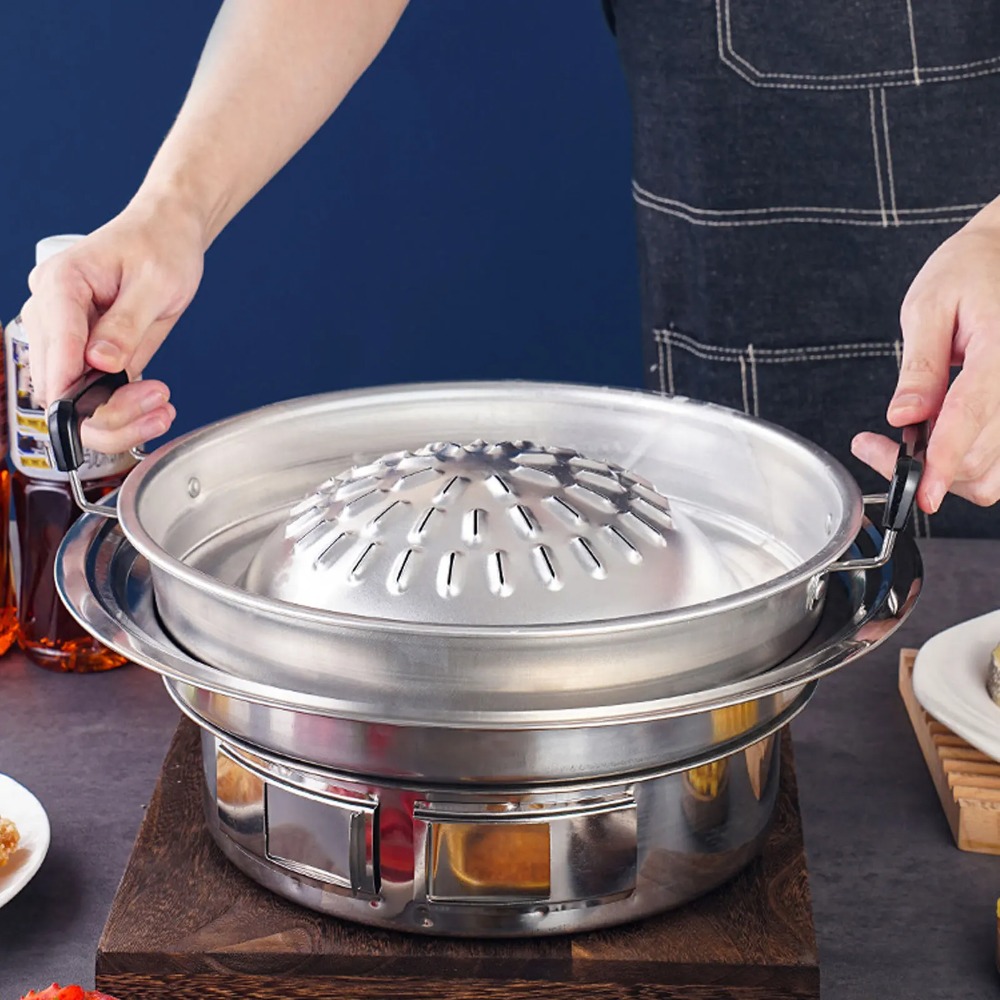 2 in 1 핫팟 그릴 팬 논스틱 알루미늄 바베큐 그릴 - Kitchen Outdoor Camping 리뷰 및 가격