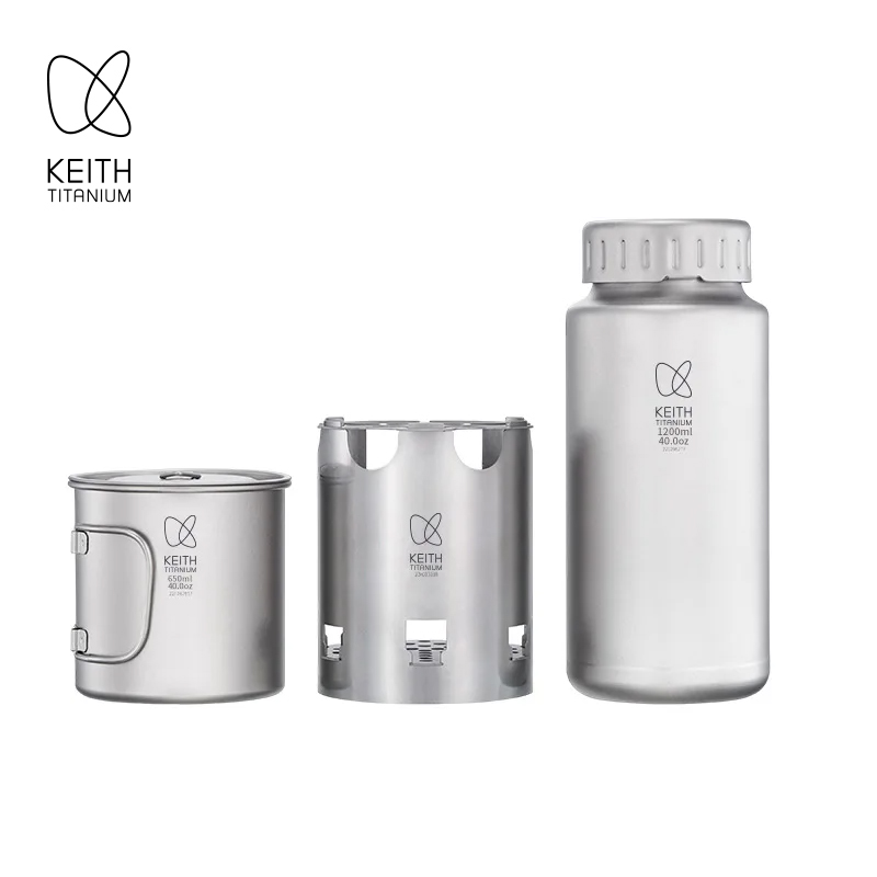 KEITH 순수 티타늄 네스팅 캠핑 세트 1200ml  - Outdoor Camping Stove Wood 리뷰 및 가격
