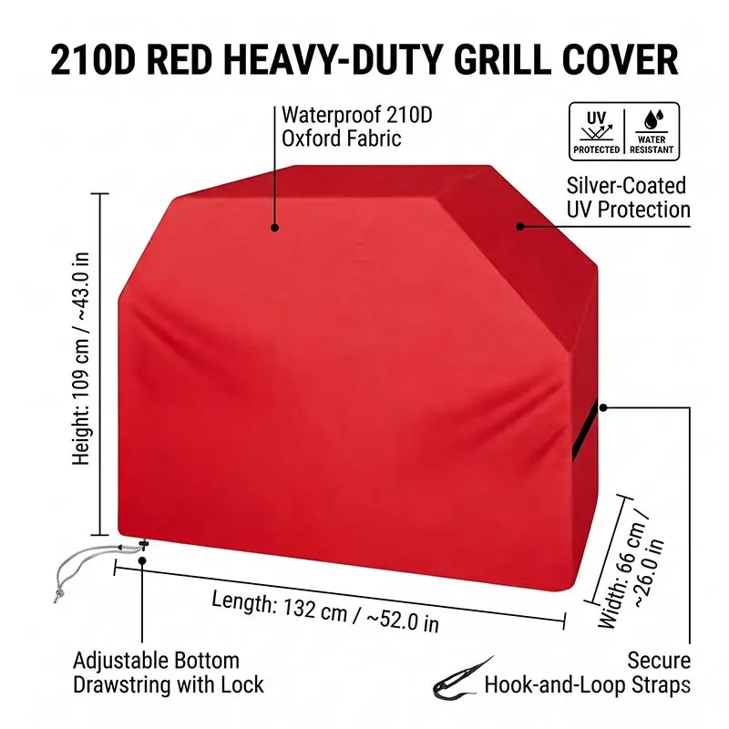 210D 빨간색 바비큐 그릴 덮개, 방진 및 방수 기능 - Outdoor Gas Stove 리뷰 및 가격