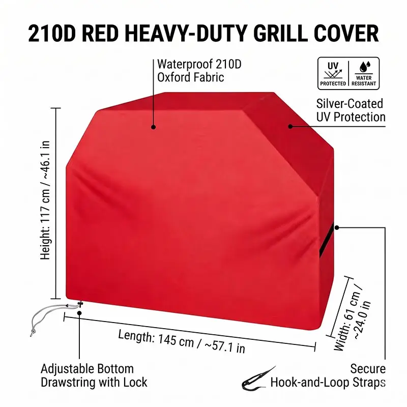 210D 빨간색 바비큐 그릴 덮개, 방진 및 방수 기능 - Outdoor Gas Stove 리뷰 및 가격