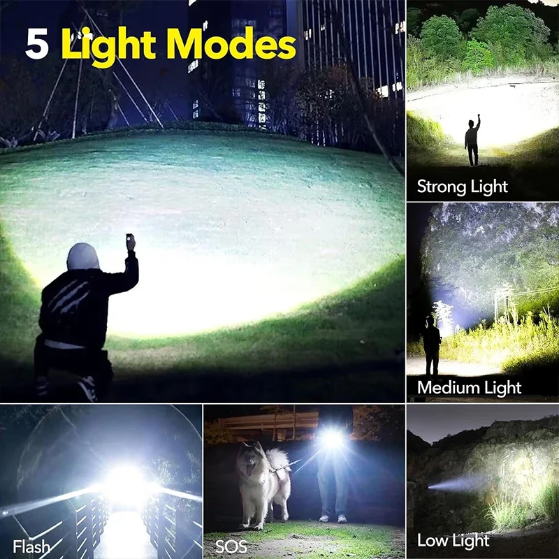 고출력 LED 손전등 충전식 5 모드 알루미늄 합금 텔 - Outdoor Camping And Fishing 리뷰 및 가격