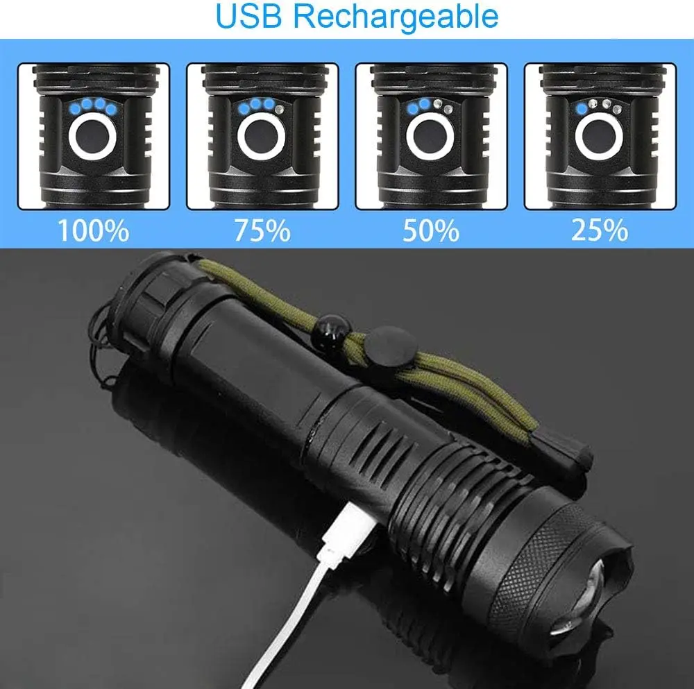 고출력 LED 손전등 충전식 5 모드 알루미늄 합금 텔 - Outdoor Camping And Fishing 리뷰 및 가격