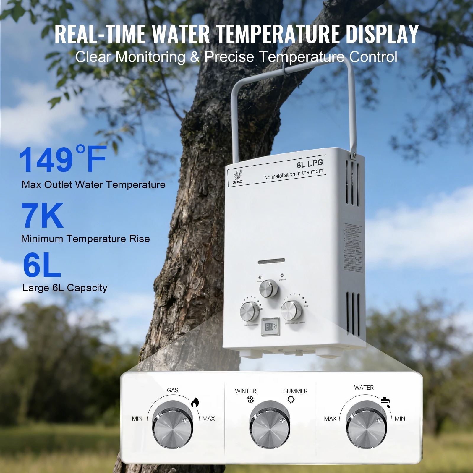 LPG 가스 온수기 | 시하오 6L 휴대용 즉시 가열식 - Outdoor Camping Hot Water Heater 리뷰 및 가격