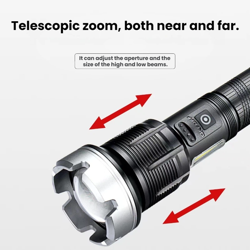 고출력 LED 손전등 텔레스코픽 장거리 파워 디스플레이 - Outdoor Camping And Fishing 리뷰 및 가격