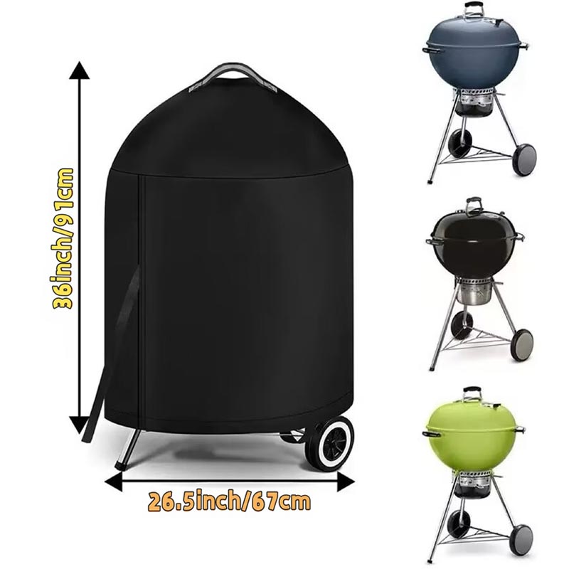 검정색 원형 야외 그릴 커버, 상단 손잡이 포함, 방수 - Outdoor Gas Stove 리뷰 및 가격